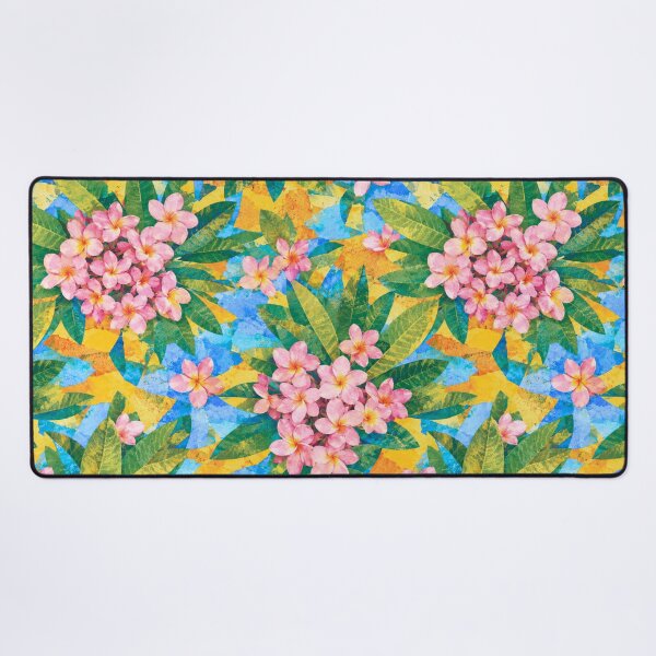 Item preview, Tropical Pink Plumeria Floral Seamless Pattern | Colorful Botanical Collage Design designed and sold by SWSandraWechner.