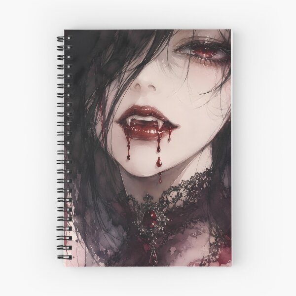 Item preview, Gothic Vampire Woman Fangs Blood Drip Watercolor designed and sold by bellaever.