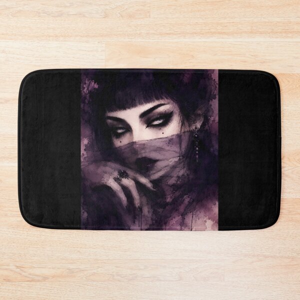 Item preview, Mysterious Veiled Woman Dark Goth Watercolor Art designed and sold by bellaever.