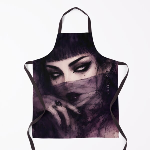 Item preview, Mysterious Veiled Woman Dark Goth Watercolor Art designed and sold by bellaever.