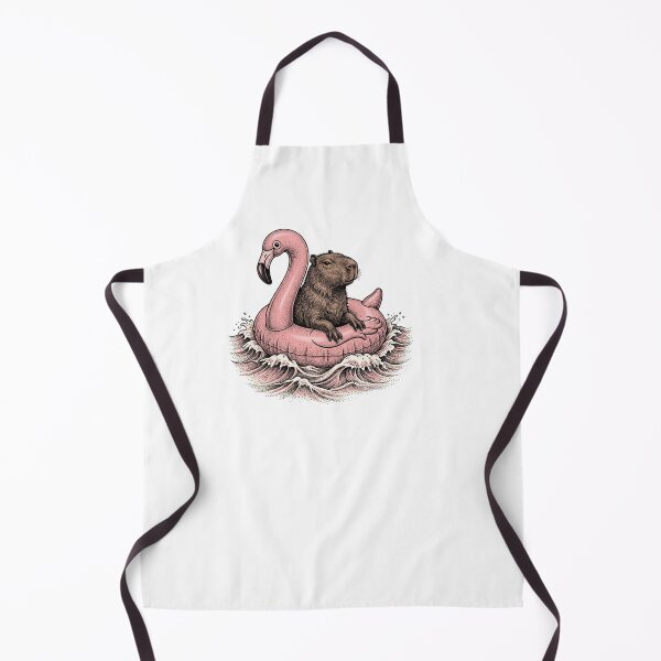 Item preview, Capybara Riding a Pink Flamingo Float designed and sold by SOUFIANE1991.