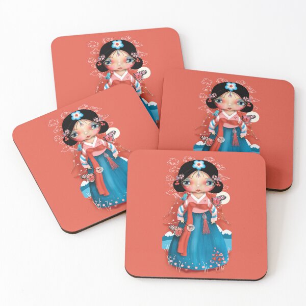 Item preview, Kawaii Cherry Blossom Girl in Hanbok designed and sold by Karin Taylor.