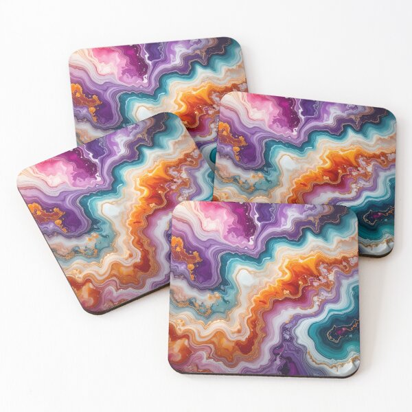 Item preview, Teal Orange Purple Pink Marble  designed and sold by SeaStarAlex.