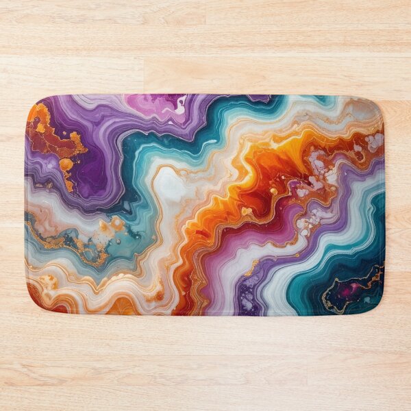 Item preview, Teal Orange Purple Pink Marble  designed and sold by SeaStarAlex.