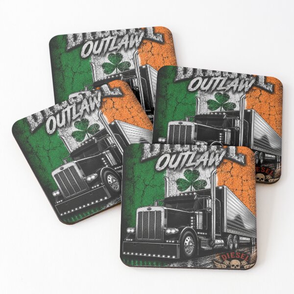 Item preview, Diesel Outlaw Irish Edition | Black & Chrome Semi Truck Shirt designed and sold by Diesel outlaw .