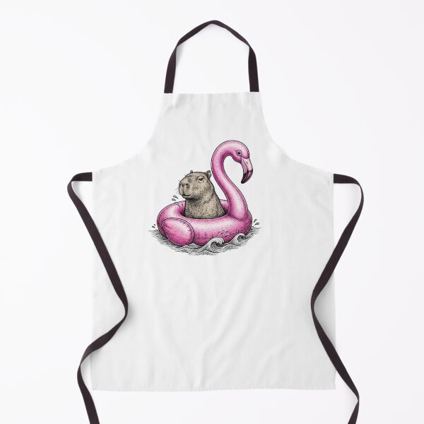 Item preview, Capybara Riding a Pink Flamingo Float designed and sold by SOUFIANE1991.