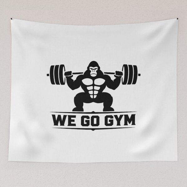 Item preview, We Go Gym Gorilla Heavy Weightlifting Silhouette designed and sold by Digistore1221.