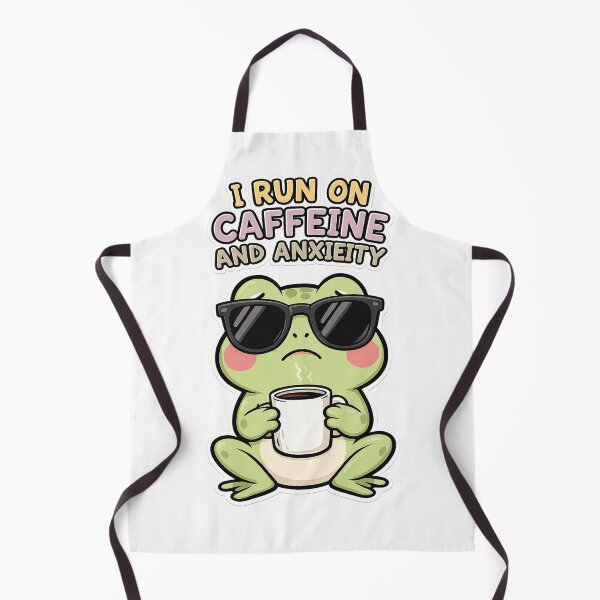Item preview, Run On Caffeine And Anxiety Funny Frog Coffee Shirt | Kawaii Introvert designed and sold by Arties4Bread⭐⭐⭐⭐⭐.