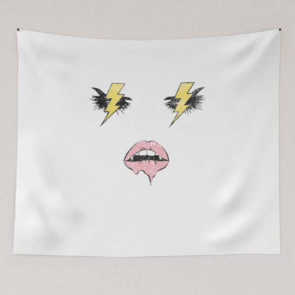 Item preview, Retro Lightning Bolt Eyes Dripping Lips Pop Art designed and sold by The secret storage room.
