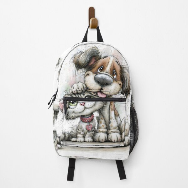 Item preview, Cute dog and cat caricature cartoon designed and sold by dcrc.