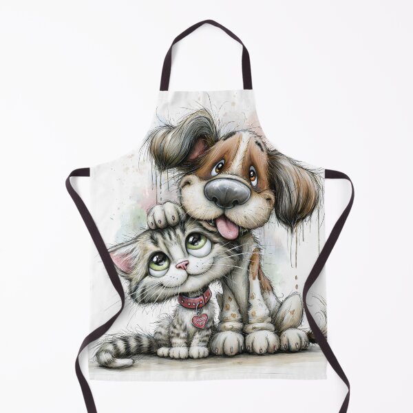 Item preview, Cute dog and cat caricature cartoon designed and sold by dcrc.