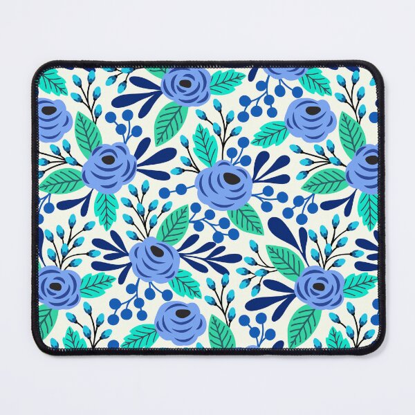 Item preview, Blue boho blooms floral pattern  designed and sold by Jennifer Ladd.