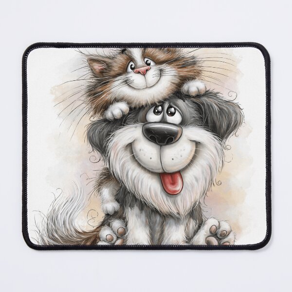 Item preview, Cute dog and cat caricature cartoon designed and sold by dcrc.