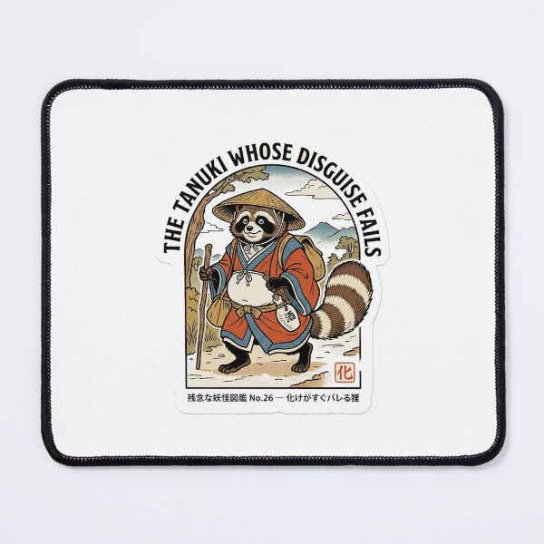 Item preview, The Tanuki Whose Disguise Fails — Funny Yokai Tanuki Tee designed and sold by nurusubetei.