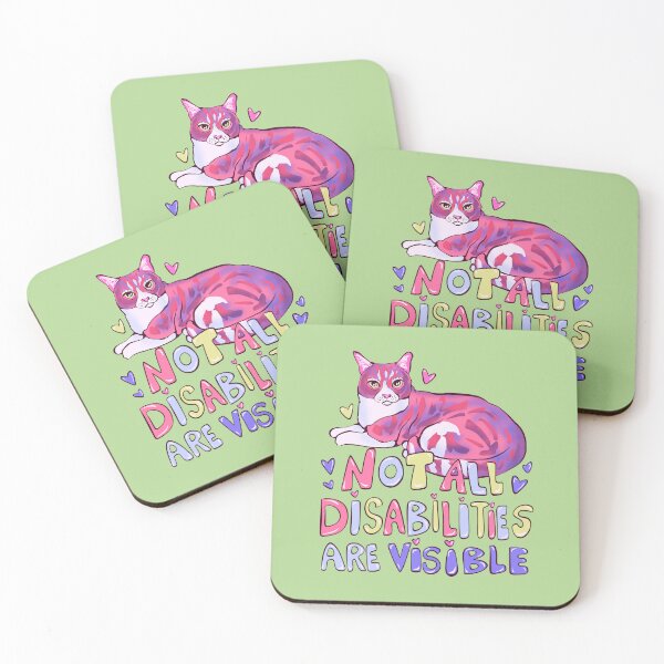 Item preview, disability awareness cat art designed and sold by crestfallenmermaid.