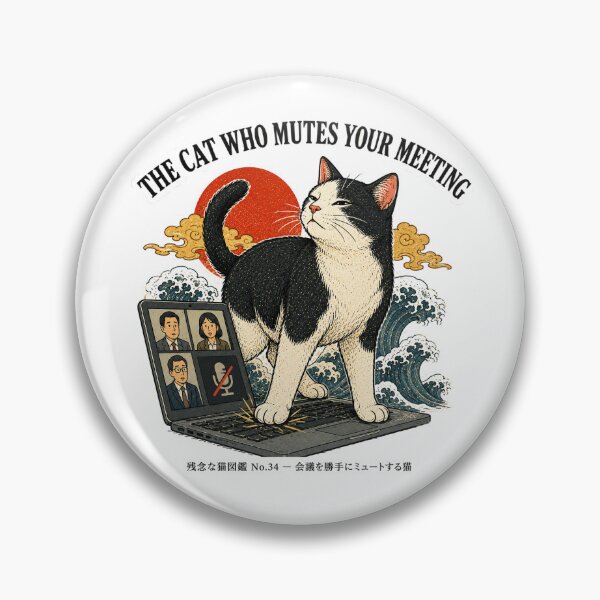 Item preview, The Cat Who Mutes Your Meeting — Funny WFH Cat Tee designed and sold by nurusubetei.