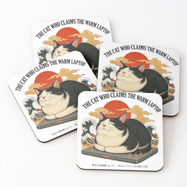 Item preview, The Cat Who Claims the Warm Laptop — Funny WFH Cat Tee designed and sold by nurusubetei.