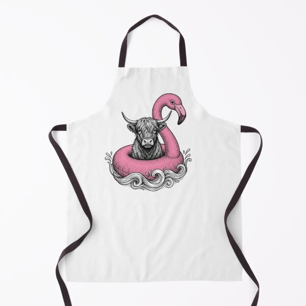 Item preview, Highland Cow Riding a Pink Flamingo Float | Funny Summer Farm Animal Art designed and sold by SOUFIANE1991.