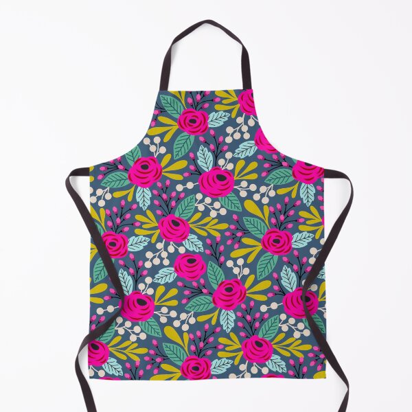 Item preview, Bold boho blooms floral pattern on blue designed and sold by Jennifer Ladd.