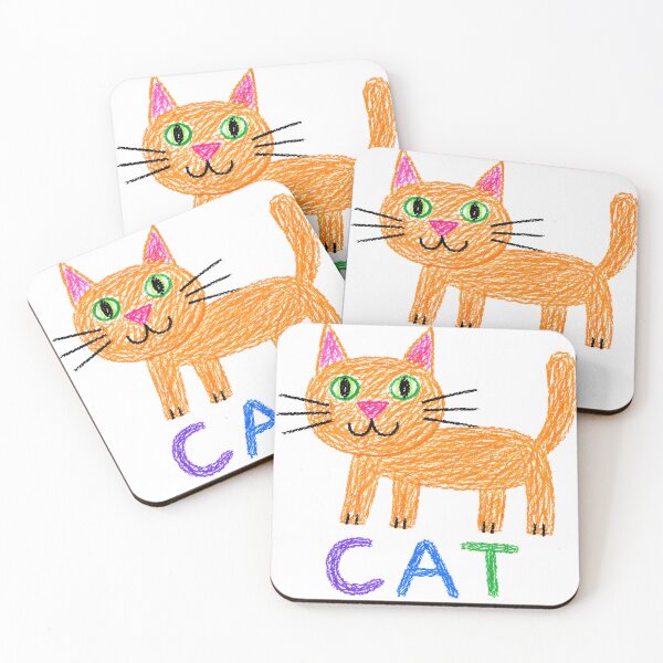 Item preview, CAT | Childlike Crayon Kitty Illustration designed and sold by Stubblejumper Artworks.