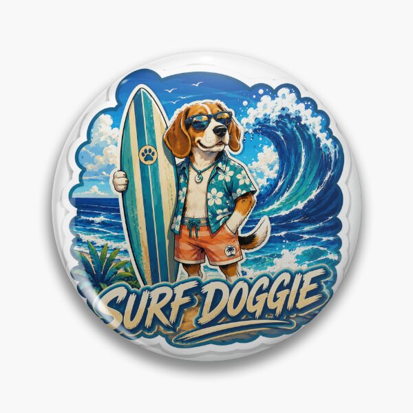 Item preview, Surf Doggie – Beach Vibes Beagle Surfer designed and sold by PaulKlor.