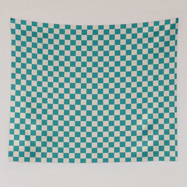 Item preview, Teal and Sand Checkered Phone Case for Teens and Girls | Minimalist Teal and Sand Checkerboard Journal Gift for Students or Teachers | Cute Coastal Checkers Tote Bag for Mom or Grandma designed and sold by VivaFy.