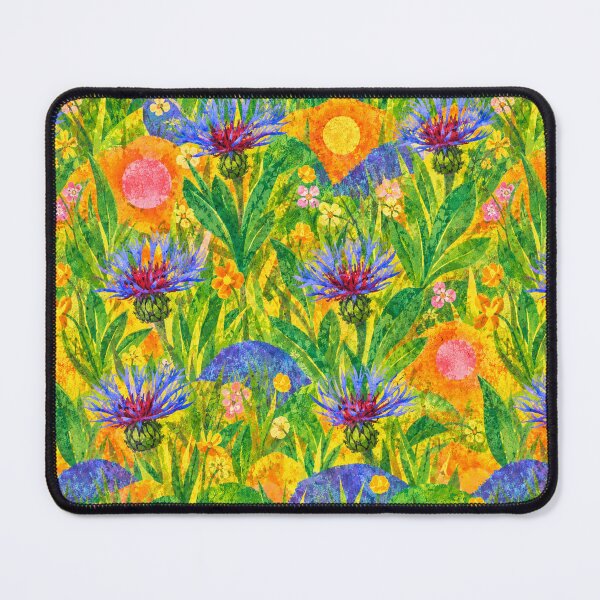 Item preview, Colorful Wildflower Meadow Seamless Pattern | Thistle Flowers Botanical Collage Illustration designed and sold by SWSandraWechner.