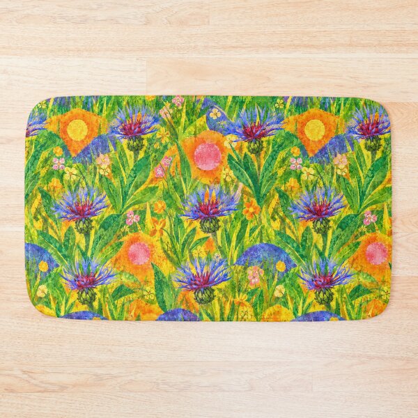 Item preview, Colorful Wildflower Meadow Seamless Pattern | Thistle Flowers Botanical Collage Illustration designed and sold by SWSandraWechner.