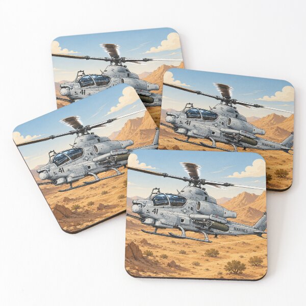 Item preview, AH-1Z Viper Helicopter in a Desert Background designed and sold by devinswy.