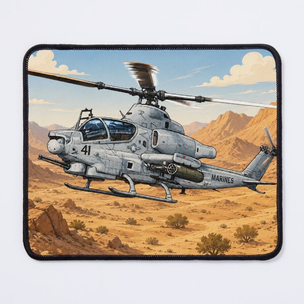 Item preview, AH-1Z Viper Helicopter in a Desert Background designed and sold by devinswy.