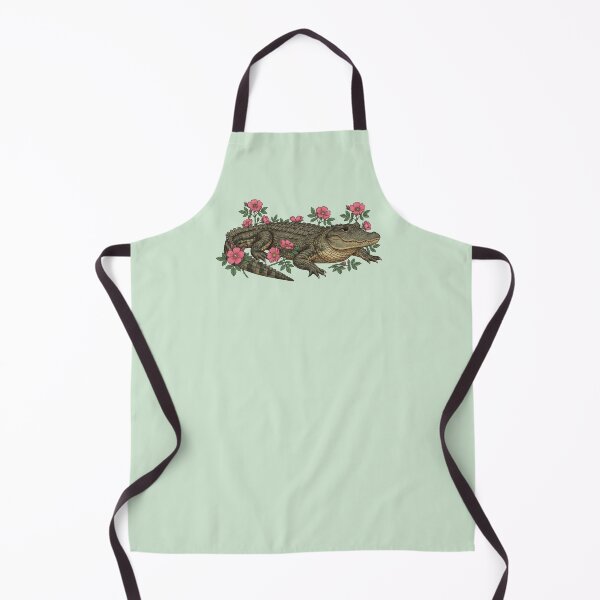 Item preview, American Alligator with Wild Pink Blooms designed and sold by BirdsnStuff.
