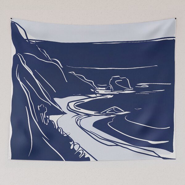 Item preview, California state - Blue Abstract Art designed and sold by shadow-bloom.