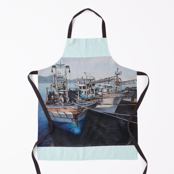 Item preview, Fishing Boat at Sunrise, Korean Harbor Seascape designed and sold by HaedamArt.