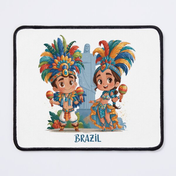 Item preview, Cute Brazilian Chibi Boy & Girl Carnival Costume designed and sold by KawaiiGeo.