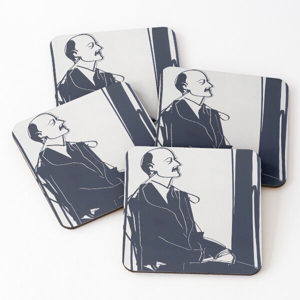 Item preview, Calvin Coolidge - Blue Abstract Art designed and sold by shadow-bloom.