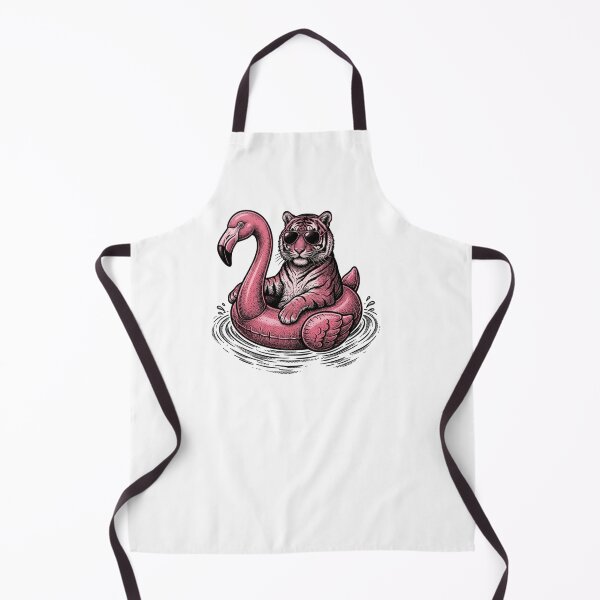 Item preview, Tiger Riding a Pink Flamingo Float | Funny Summer Farm Animal Art designed and sold by SOUFIANE1991.