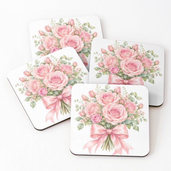 Item preview, Coquette Pink Roses Bouquet Bow Sticker designed and sold by CoquetteBySofia.