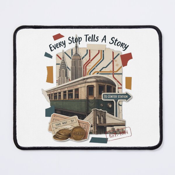 Item preview, Manhattan Subway Vintage Collage Urban Transit Art designed and sold by Mahilis.