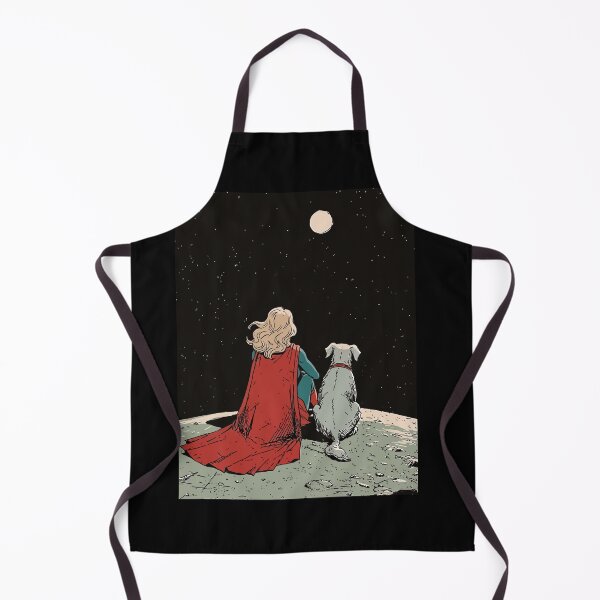 Item preview, Kara & Krypto on the Moon Watching Earth Sci-Fi Scene designed and sold by What you are is Beautiful.