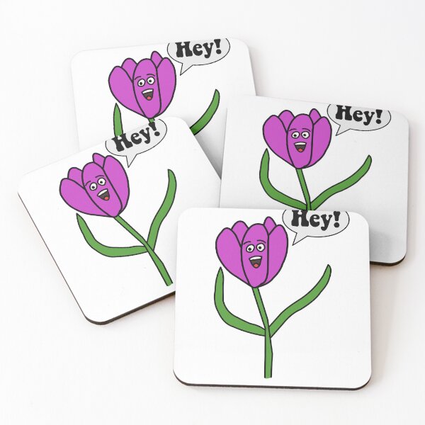 Item preview, Anthropomorphic purple tulip saying Hey! designed and sold by michelleisweird.