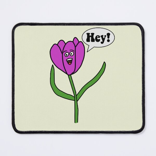 Item preview, Anthropomorphic purple tulip saying Hey! designed and sold by michelleisweird.