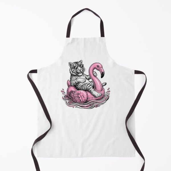 Item preview, Tiger Riding a Pink Flamingo Float | Funny Summer Farm Animal Art designed and sold by SOUFIANE1991.