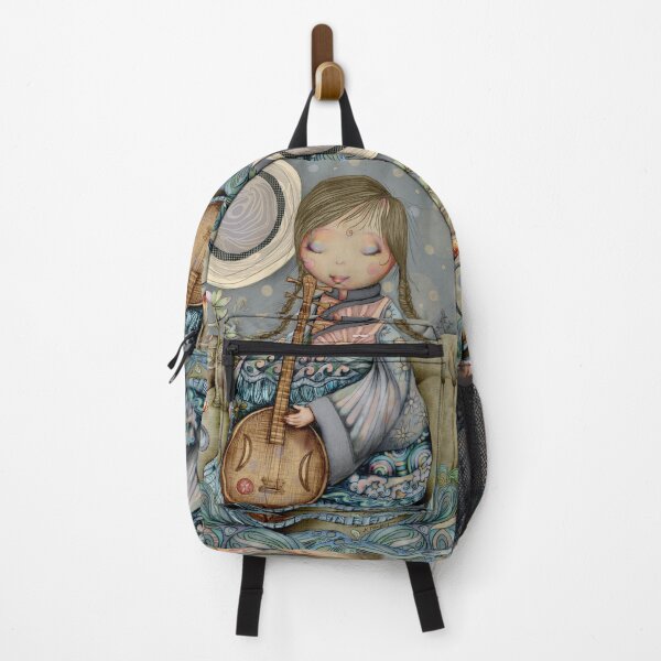 Item preview, Oriental Chinese Guitar Girl with Yuequin Mandolin designed and sold by Karin Taylor.