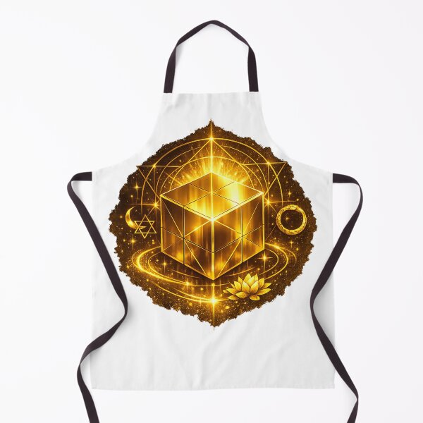 Item preview, Golden Sacred Cube — Ultra Premium Radiant Geometry Art designed and sold by InfiniteArchive.