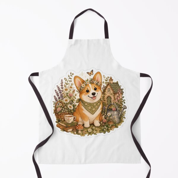 Item preview, Cozy Cottage Corgi Among Wildflowers designed and sold by jteart.