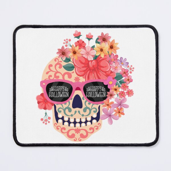 Item preview, Floral Halloween Sugar Skull - Cute Candy Skull with Sunglasses  designed and sold by VibranPalette.