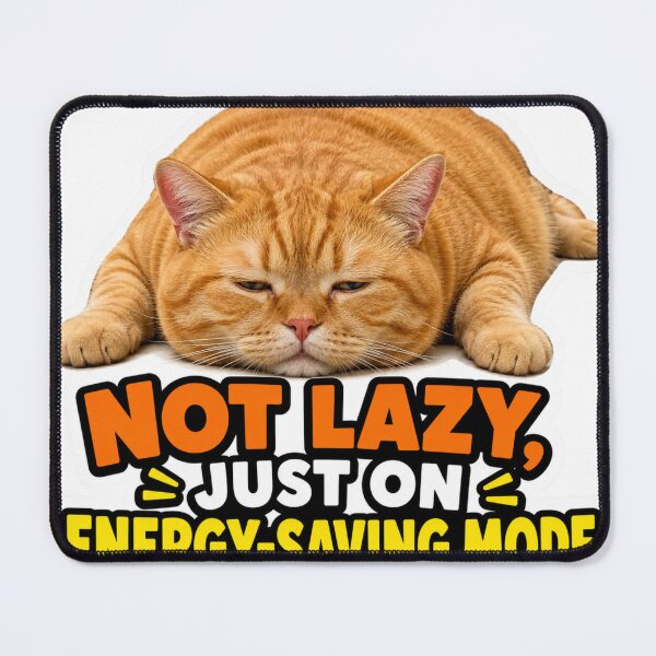 Item preview, Not Lazy Energy Saving Mode Funny Cat Meme designed and sold by MoodyMeows.