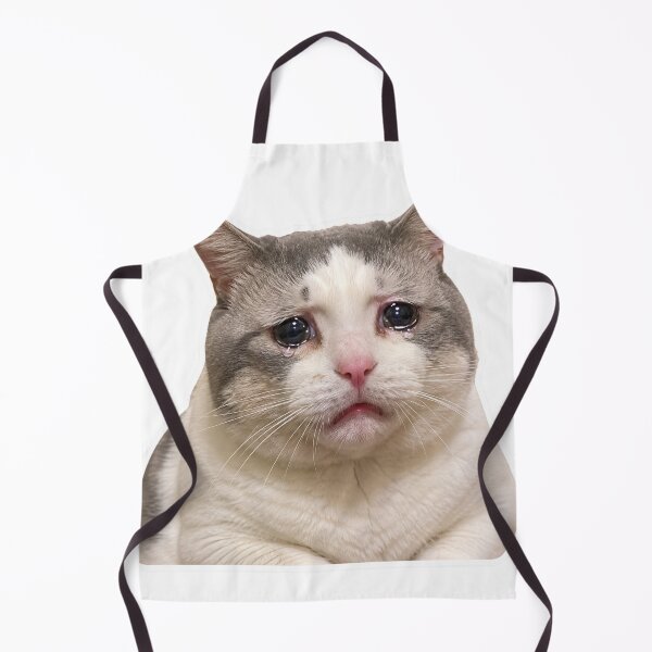Item preview, Crying Cat Funny Sad Meme Sticker Cute Kitten designed and sold by MoodyMeows.