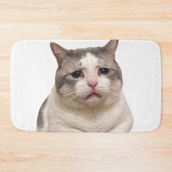 Item preview, Crying Cat Funny Sad Meme Sticker Cute Kitten designed and sold by MoodyMeows.