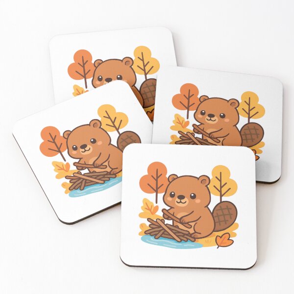 Item preview, Building My Dreams Beaver - Positive Kawaii Sticker designed and sold by foryouandyours.